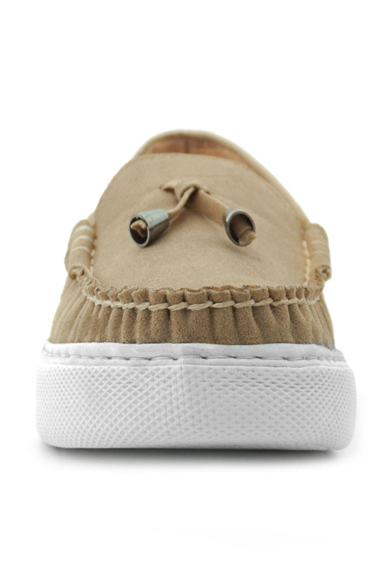 Rakerplus Kum Rengi Süet Ekstra Hafif Çocuk Makosen Ayakkabı