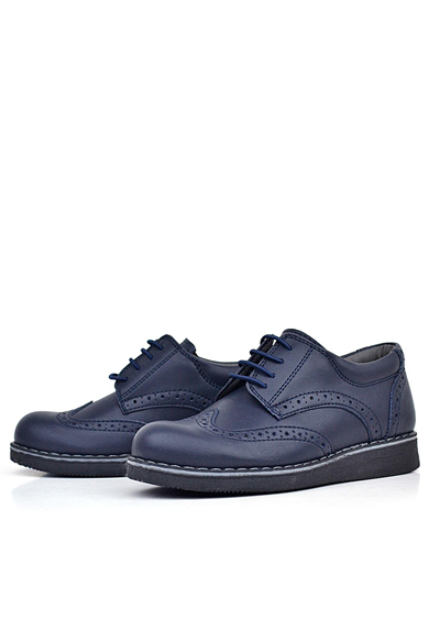 Rakerplus Lacivert Mat Bağcıklı Erkek Çocuk Klasik Ayakkabı