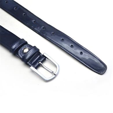 Rakerplus Lacivert Rugan 3,5 Cm Erkek Çocuk Kemeri (85- 110 Cm)