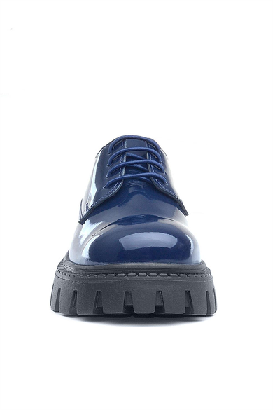 Rakerplus Lacivert Rugan Bağcıklı Kız Çocuk Oxford Okul Ayakkabı