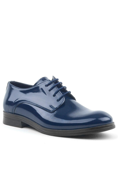 Rakerplus Lacivert Rugan Bağcıklı Oxford Çocuk Okul Ayakkabısı