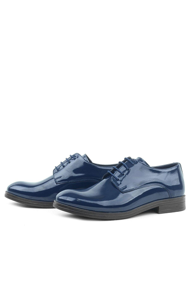 Rakerplus Lacivert Rugan Bağcıklı Oxford Çocuk Okul Ayakkabısı