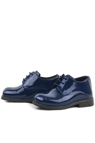 Rakerplus Lacivert Rugan Bağcıklı Oxford Çocuk Okul Ayakkabısı