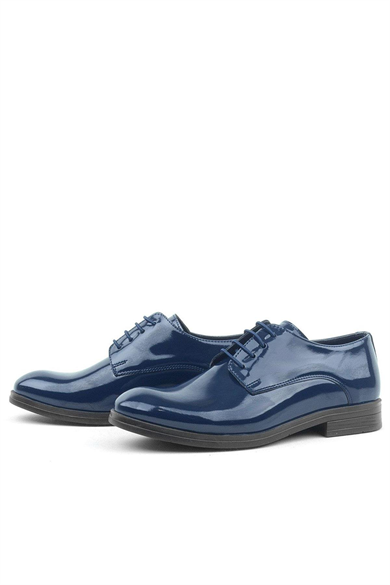 Rakerplus Lacivert Rugan Bağcıklı Oxford Çocuk Okul Ayakkabısı