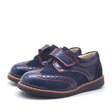 Rakerplus Lacivert Rugan Cırtlı Klasik Erkek Bebek Ayakkabı