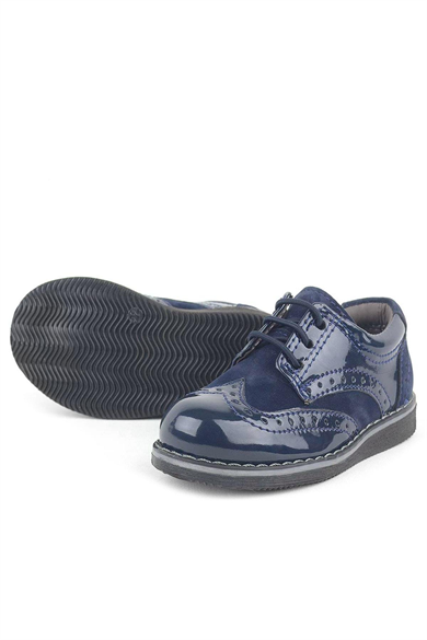 Rakerplus Lacivert Rugan Klasik Erkek Bebek Ayakkabı