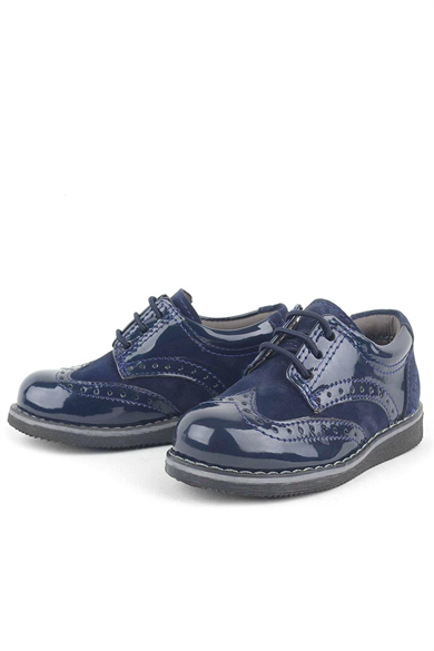 Rakerplus Lacivert Rugan Klasik Erkek Bebek Ayakkabı