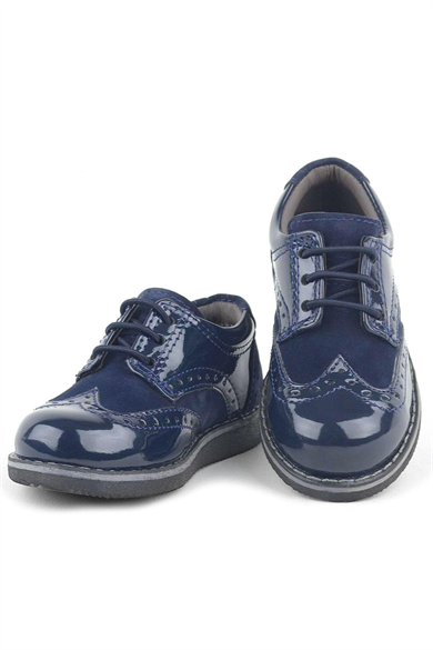 Rakerplus Lacivert Rugan Klasik Erkek Bebek Ayakkabı
