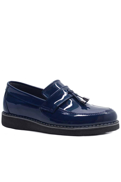 Rakerplus Lacivert Rugan Loafer Çocuk Okul Ayakkabısı