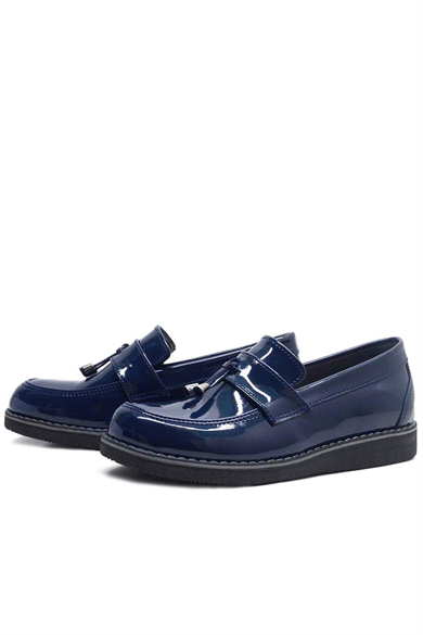 Rakerplus Lacivert Rugan Loafer Çocuk Okul Ayakkabısı