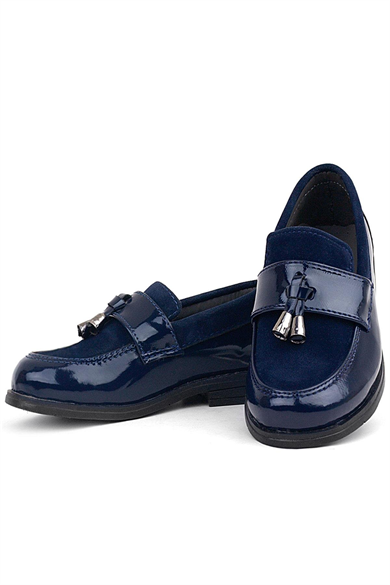 Rakerplus Lacivert Rugan Loafer Erkek Bebek Ayakkabı