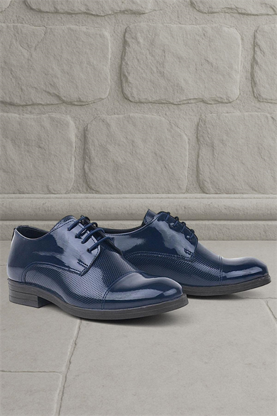 Rakerplus Lacivert Rugan Oxford Bağcıklı Klasik Çocuk Ayakkabı