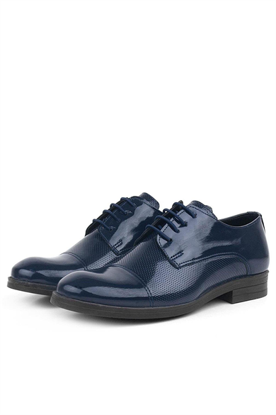 Rakerplus Lacivert Rugan Bağcıklı Çocuk Oxford Klasik Ayakkabı