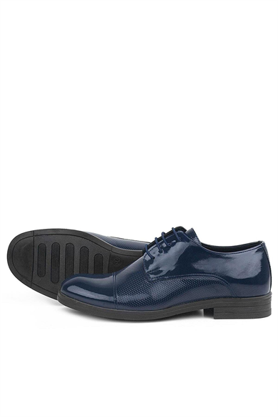 Rakerplus Lacivert Rugan Bağcıklı Çocuk Oxford Klasik Ayakkabı