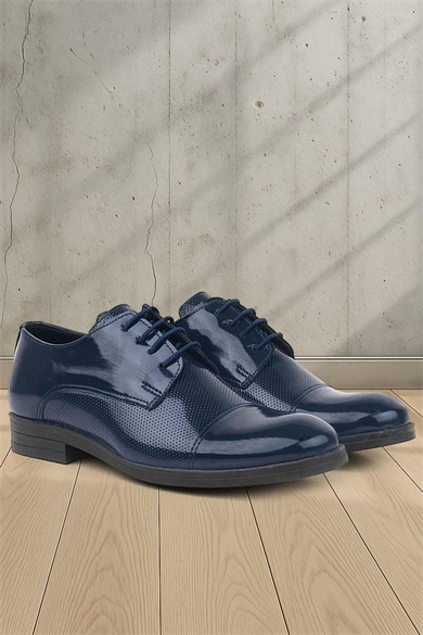 Rakerplus Lacivert Rugan Bağcıklı Çocuk Oxford Klasik Ayakkabı