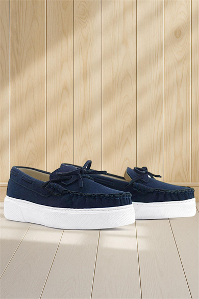 Rakerplus Lacivert Süet Ekstra Hafif Çocuk Makosen Ayakkabı