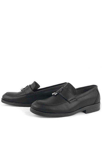 Rakerplus Loafer Siyah Mat Erkek Klasik Çocuk Ayakkabı