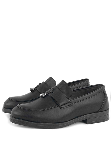 Rakerplus Loafer Siyah Mat Erkek Klasik Çocuk Ayakkabı