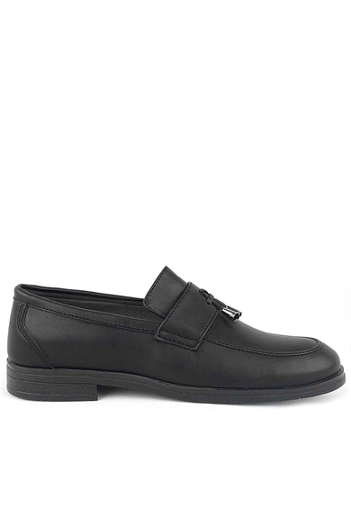 Rakerplus Loafer Siyah Mat Erkek Klasik Çocuk Ayakkabı