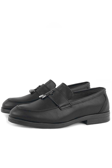 Rakerplus Loafer Siyah Mat Erkek Klasik Çocuk Ayakkabı