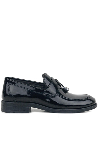 Rakerplus Loafer Siyah Rugan Erkek Klasik Çocuk Ayakkabı