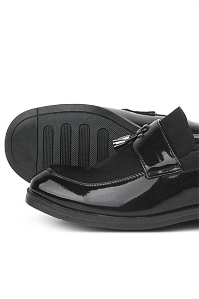 Rakerplus Loafer Siyah Rugan Nubuk Erkek Klasik Çocuk Ayakkabı