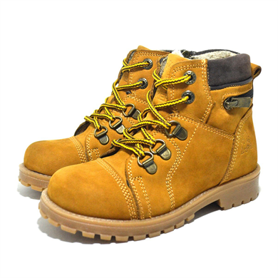 Rakerplus Minotor Hakiki Deri Sarı Fermuarlı Çocuk Bot