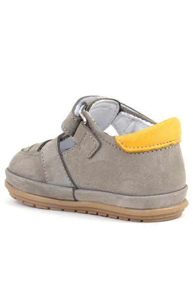 Rakerplus Muppet Hakiki Deri Kum Rengi Cırtlı Anatomik Bebek Sandalet Ayakkabı