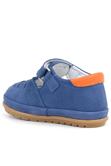 Rakerplus Muppet Hakiki Deri Lacivert Cırtlı Anatomik Bebek Sandalet Ayakkabı