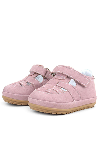 Rakerplus Muppet Hakiki Deri Pudra Cırtlı Anatomik Bebek Sandalet Ayakkabı