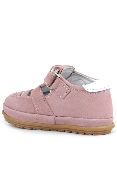 Rakerplus Muppet Hakiki Deri Pudra Cırtlı Anatomik Bebek Sandalet Ayakkabı