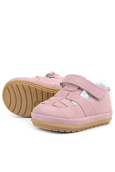 Rakerplus Muppet Hakiki Deri Pudra Cırtlı Anatomik Bebek Sandalet Ayakkabı