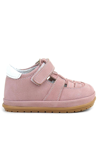 Rakerplus Muppet Hakiki Deri Pudra Cırtlı Anatomik Bebek Sandalet Ayakkabı