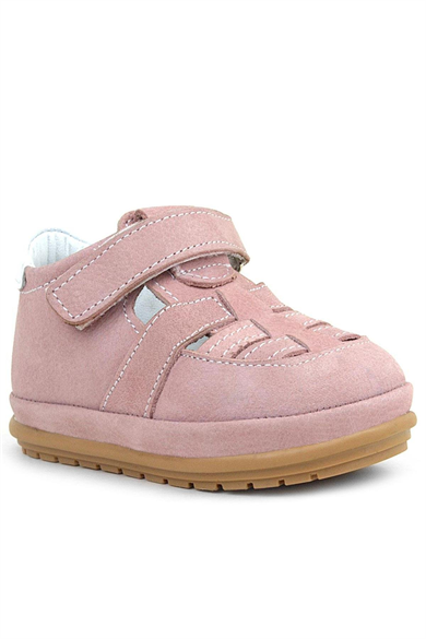 Rakerplus Muppet Hakiki Deri Pudra Cırtlı Anatomik Bebek Sandalet Ayakkabı