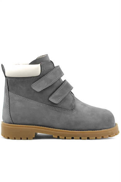 Rakerplus Neson Hakiki Deri Gri Cırtlı Çocuk Bot