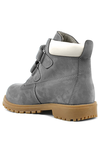 Rakerplus Neson Hakiki Deri Gri Cırtlı Çocuk Bot