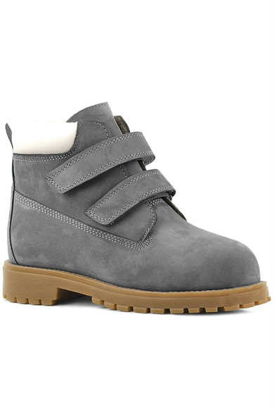 Rakerplus Neson Hakiki Deri Gri Cırtlı Çocuk Bot