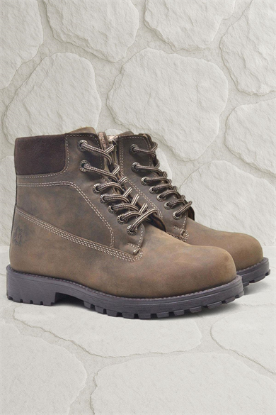 Rakerplus Neson Hakiki Deri Kum Rengi Kışlık Çocuk Bot Postal Ayakkabı