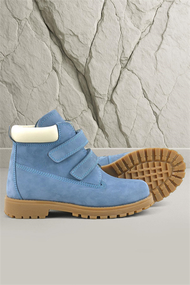 Rakerplus Neson Hakiki Deri Mavi Cırtlı Çocuk Bot