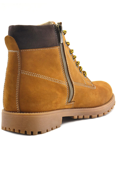 Rakerplus Neson Hakiki Deri Rahat Sarı Fermuarlı Unisex Çocuk Bot