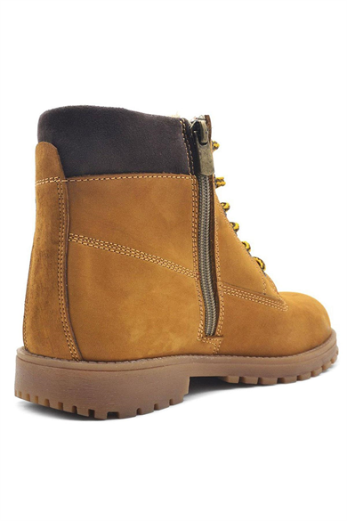 Rakerplus Neson Hakiki Deri Rahat Sarı Fermuarlı Unisex Çocuk Bot