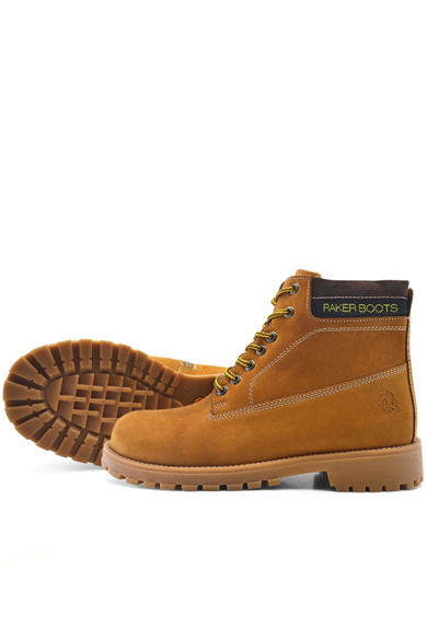 Rakerplus Neson Hakiki Deri Rahat Sarı Fermuarlı Unisex Çocuk Bot