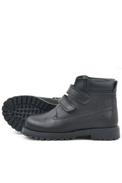 Rakerplus Neson Hakiki Deri Siyah Cırtlı Çocuk Bot