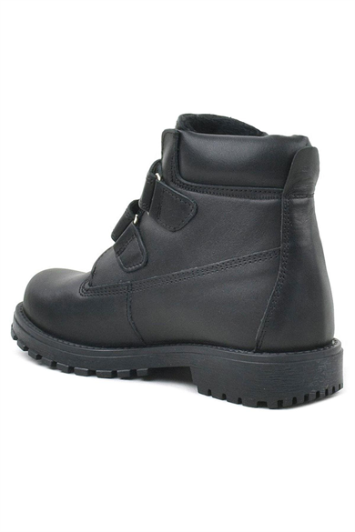 Rakerplus Neson Hakiki Deri Siyah Cırtlı Çocuk Bot