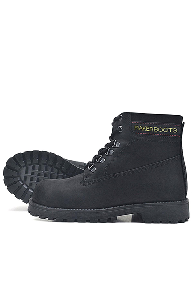Rakerplus Neson Hakiki Deri Siyah Fermuarlı Kışlık Bot