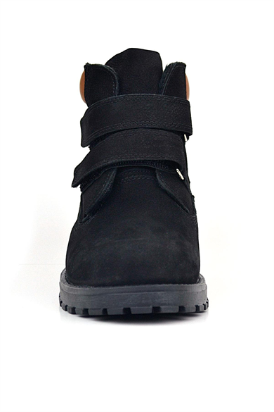 Rakerplus Neson Hakiki Deri Siyah Nubuk Cırtlı Erkek Çocuk Bot