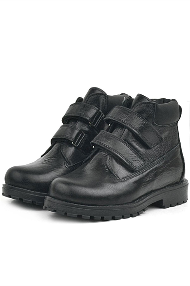 Rakerplus Neson Hakiki Deri Siyah Rugan Cırtlı Kız Çocuk Bot