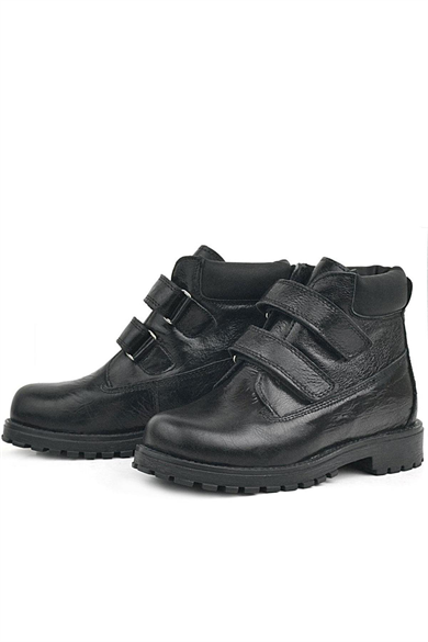 Rakerplus Neson Hakiki Deri Siyah Rugan Cırtlı Kız Çocuk Bot