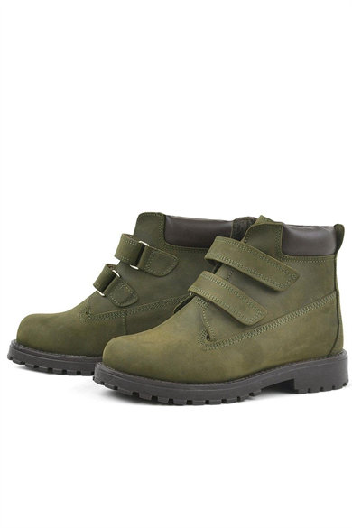 Rakerplus Neson Hakiki Deri Yeşil Cırtlı Çocuk Bot