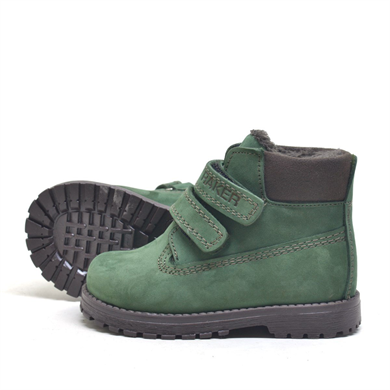 Rakerplus Neson Hakiki Deri Yeşil Kürklü Cırtlı Unisex Bebek Bot